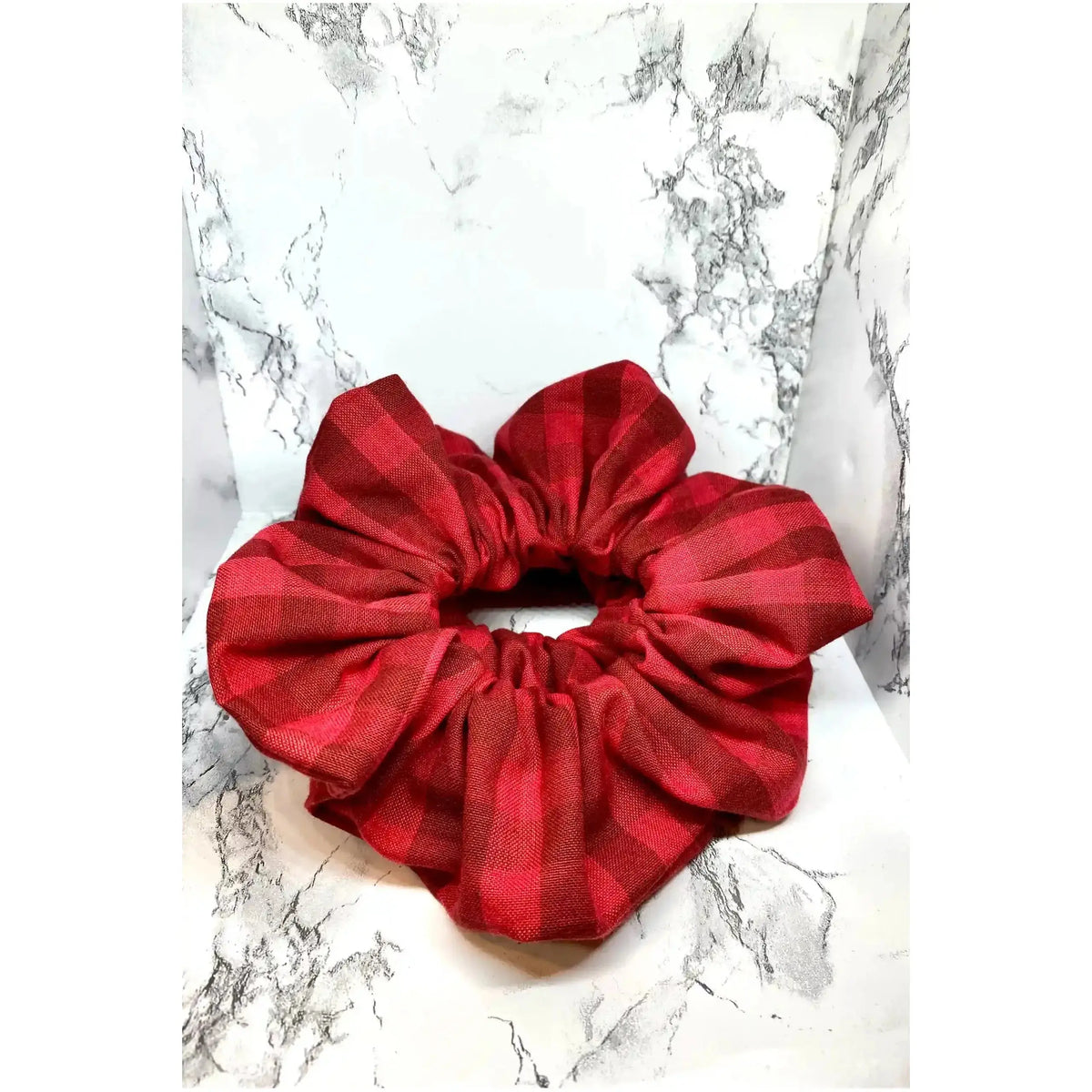Red Plaid Scrunchie