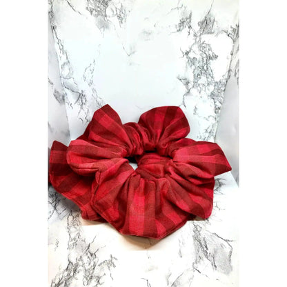 Red Plaid Scrunchie