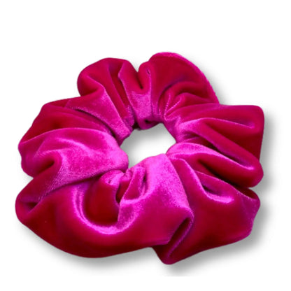 Neon Pink Velvet Scrunchie
