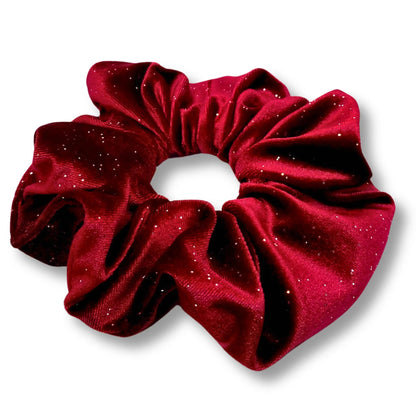 Burgundy Sparkle Velvet Scrunchie