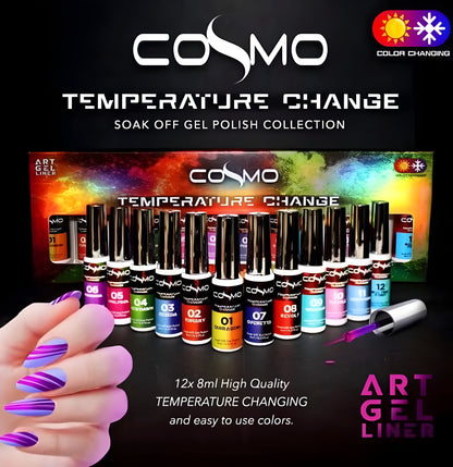 COSMO TEMPERATUTE CHANGE GEL ART DESIGN (12-COLOR/SET)