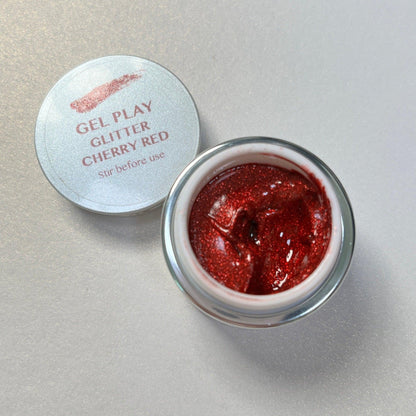Akzentz Gel Play - Glitter Cherry Red