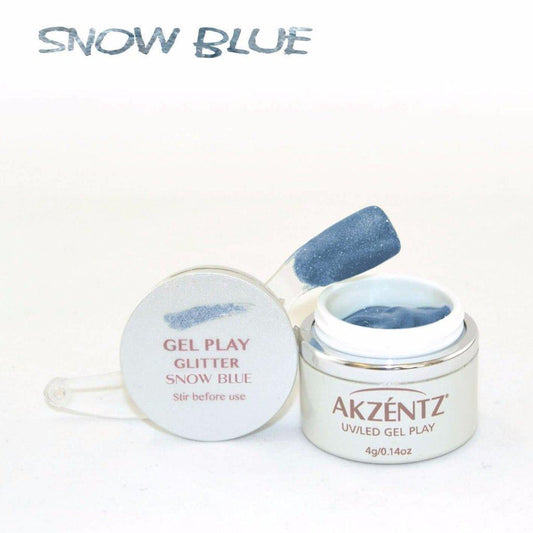 Akzentz Gel Play - Glitter Snow Blue