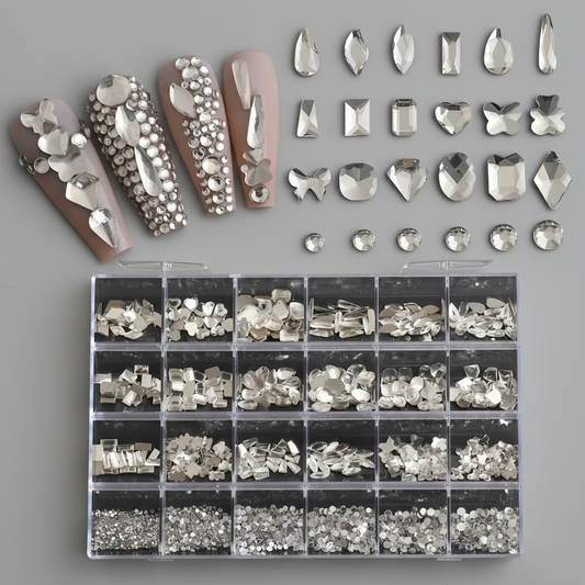 LUXURY CRYSTAL RHINESTONE 24-GRID - CLEAR