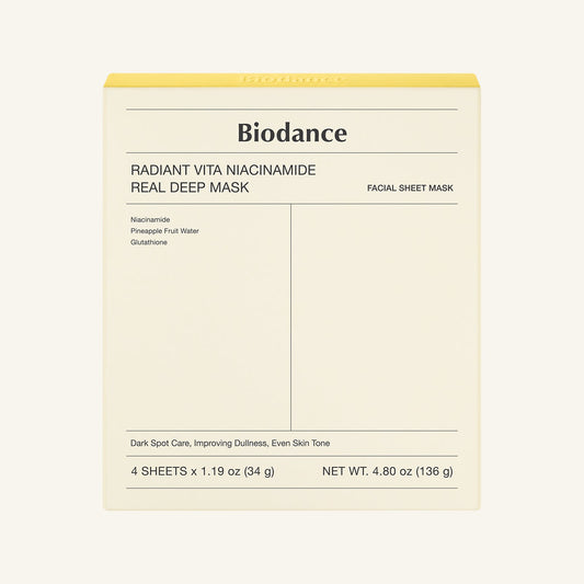 Biodance Radiant Vita Niacinamide Real Deep Mask 34g X 4ea