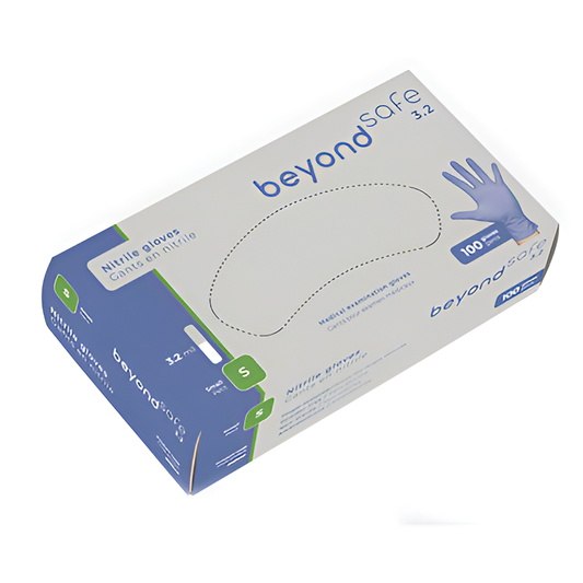 BLUED BEYOND SAFE 3.2 MIL NITRILE GLOVES - SMALL
