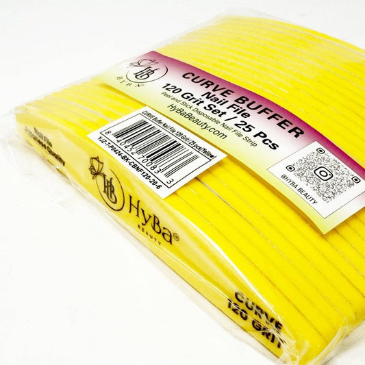 CURVE Buffer Nail File 120 Grit Refill Set/25 pcs (YELLOW)