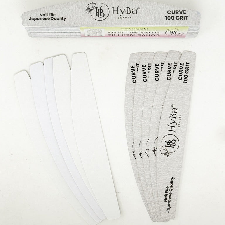 CURVE Nail File 100 Grit Refill Set/25 Pcs