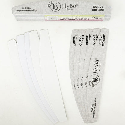 CURVE Nail File 100 Grit Refill Set/25 Pcs