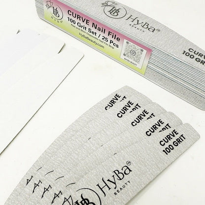 CURVE Nail File 100 Grit Refill Set/25 Pcs