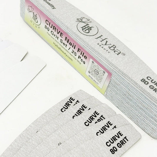 CURVE Nail File 80 Grit Refill Set/25 Pcs