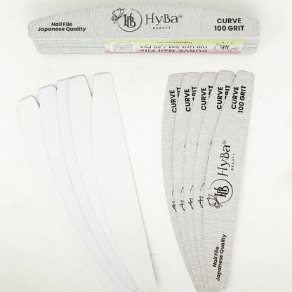 CURVE Nail File 80 Grit Refill Set/25 Pcs