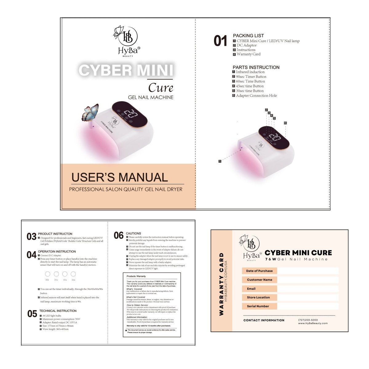 CYBER MINI Cure Nail Gel Machine / 76watts