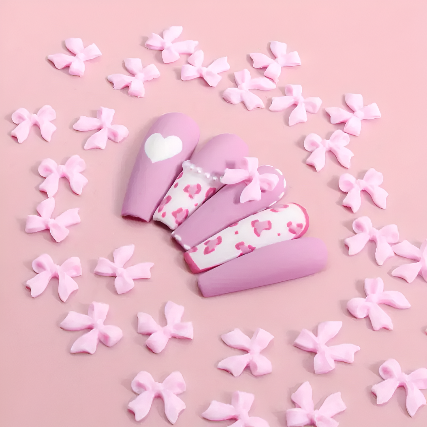 PINK BOWKNOT NAIL CHARM 50PCS