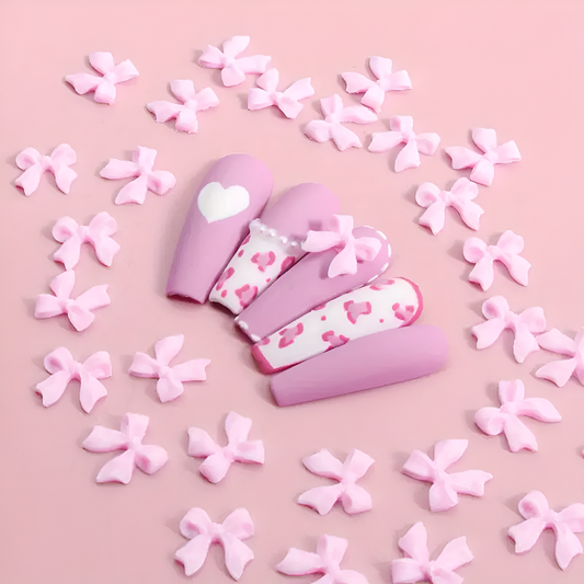 PINK BOWKNOT NAIL CHARM 50PCS