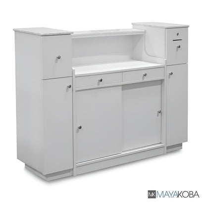 SONOMA RECEPTION TABLE WITH GLASS DISPLAY