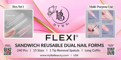 FLEXI SANDWICH REUSABLE  DUAL NAIL FORMS - SET 1