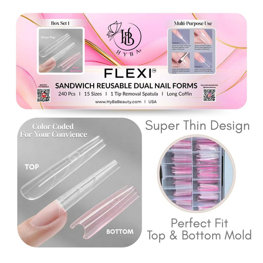 FLEXI SANDWICH REUSABLE  DUAL NAIL FORMS - SET 1