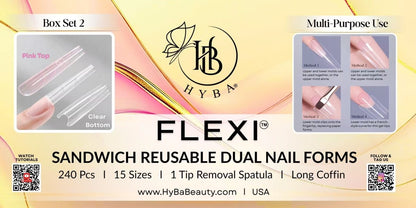 FLEXI SANDWICH REUSABLE  DUAL NAIL FORMS - SET 2