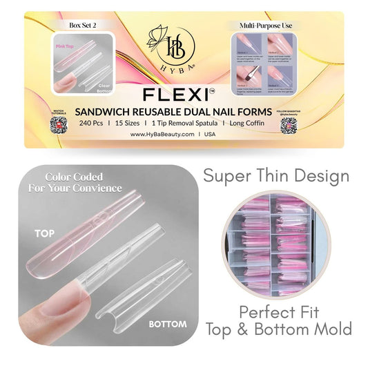 FLEXI SANDWICH REUSABLE  DUAL NAIL FORMS - SET 2