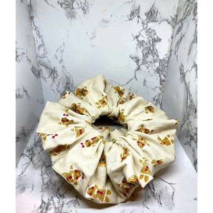 Beige Gingerbread Christmas Scrunchie