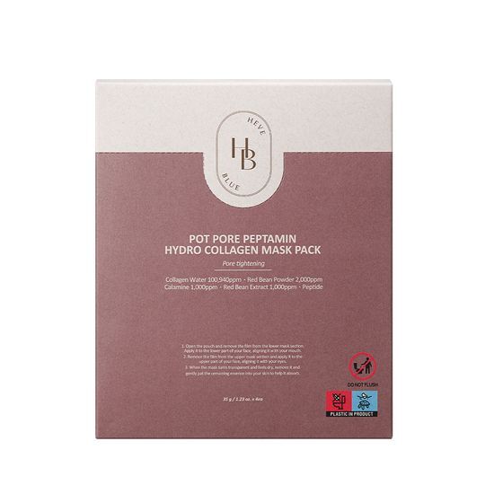 HEVEBLUE Pot Pore Peptamin Hydro Collagen Mask Pack 35g X 4ea