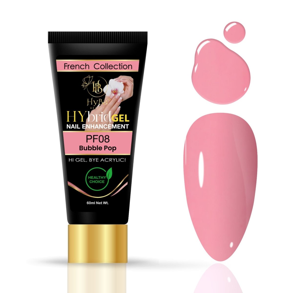 Hybrid Gel Professional Nail Polish - HyGEL 60ml / #PFO8 Bubble Pop Pink
