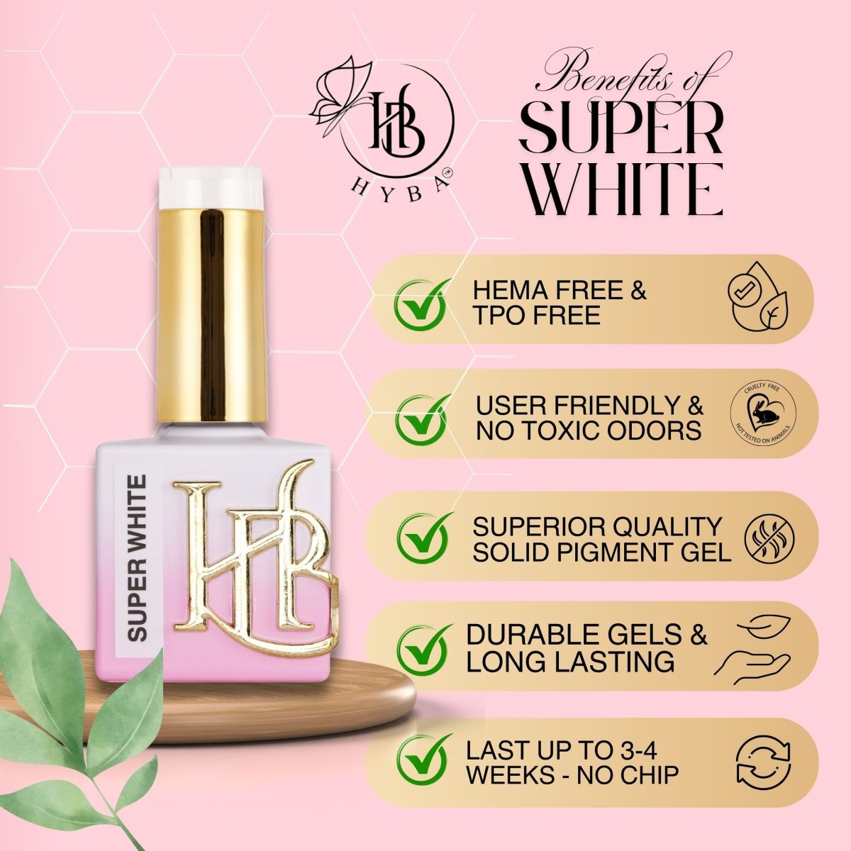 SUPER WHITE Gel Polish -20ML Single Bottle Listing