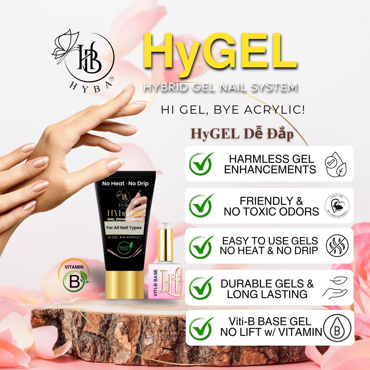 HyGEL® HYBRID DIY Home or Professional Gel Nail System - Ready Kit #1