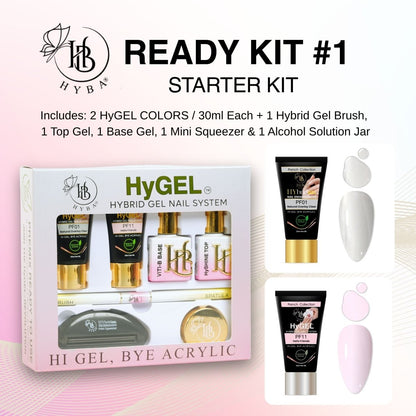 HyGEL® HYBRID DIY Home or Professional Gel Nail System - Ready Kit #1