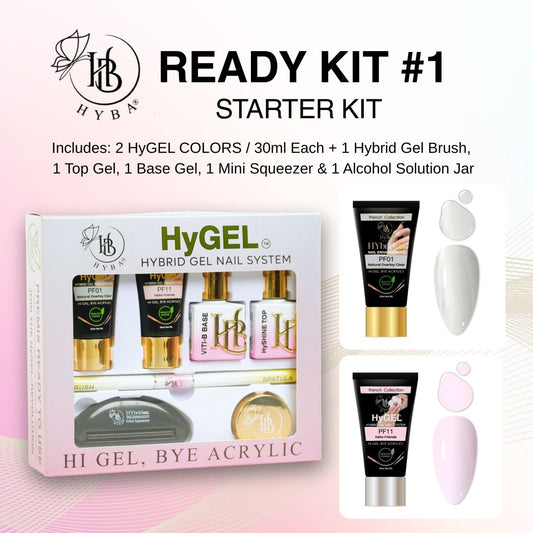 HyGEL® HYBRID DIY Home or Professional Gel Nail System - Ready Kit #1