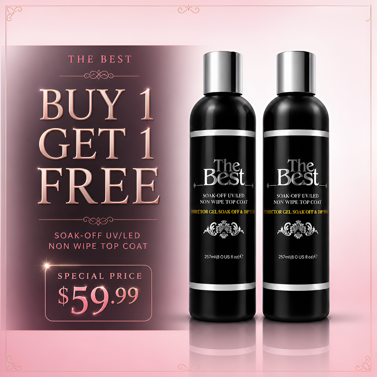 THE BEST GEL NO CLEANSE GEL TOP COAT - BUNDLE DEAL