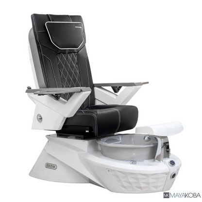 WHITE BASE WITH GREY BOWL - GEOM I PEDICURE SPA WITH FX CHAIR TOP
