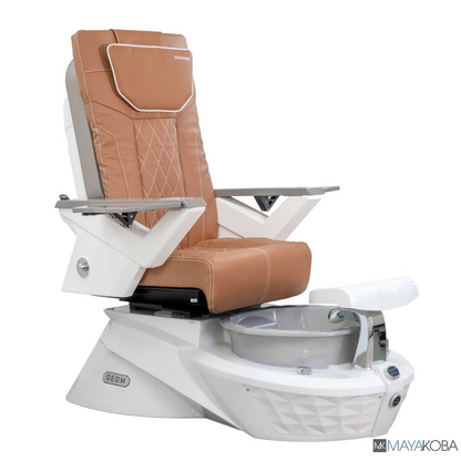 WHITE BASE WITH GREY BOWL - GEOM I PEDICURE SPA WITH FX CHAIR TOP
