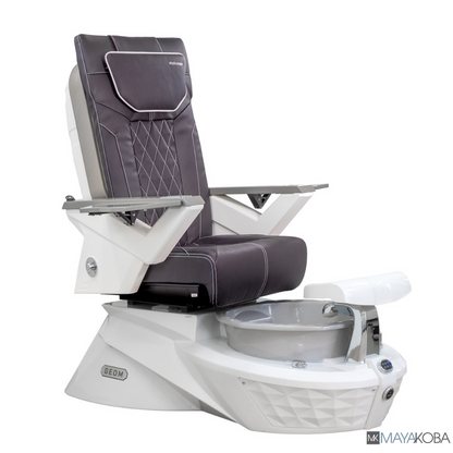 WHITE BASE WITH GREY BOWL - GEOM I PEDICURE SPA WITH FX CHAIR TOP