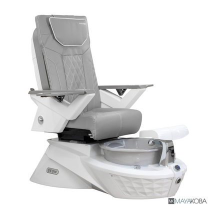 WHITE BASE WITH GREY BOWL - GEOM I PEDICURE SPA WITH FX CHAIR TOP