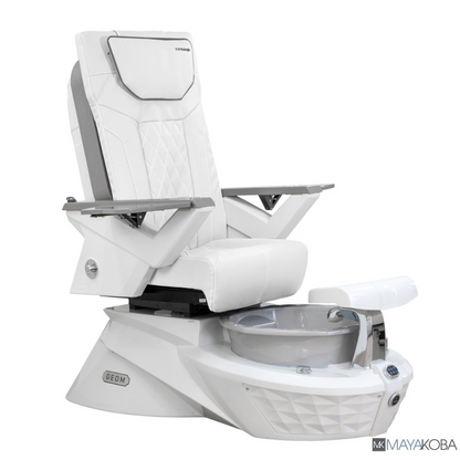 WHITE BASE WITH GREY BOWL - GEOM I PEDICURE SPA WITH FX CHAIR TOP