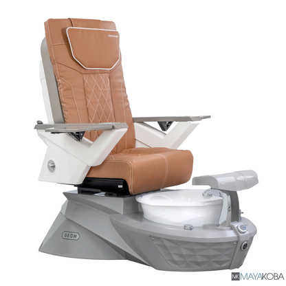 GREY BASE WITH WHITE BOWL - GEOM I PEDICURE SPA WITH FX CHAIR TOP