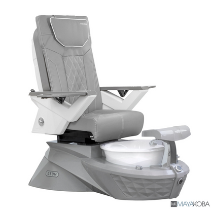 GREY BASE WITH WHITE BOWL - GEOM I PEDICURE SPA WITH FX CHAIR TOP