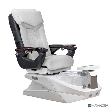WHITE BASE - GEOM II PEDICURE SPA WITH LX CHAIR TOP