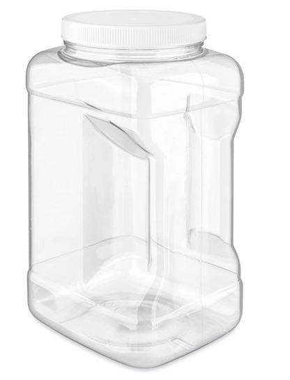 CLEAR PLASTIC JAR WITH LID