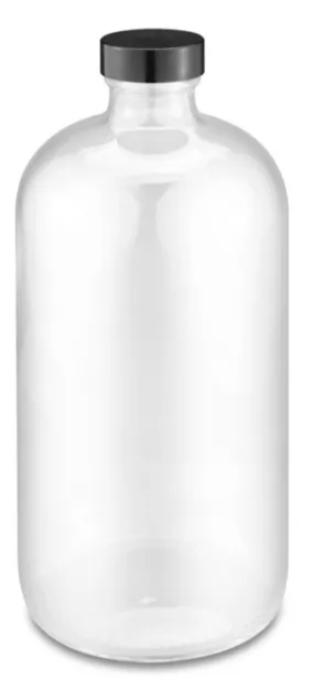 CLEAR GLASS BOTTLE WITH LID