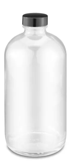 CLEAR GLASS BOTTLE WITH LID