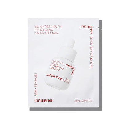 innisfree Black Tea Youth Enhancing Ampoule Mask 28ml X 6ea