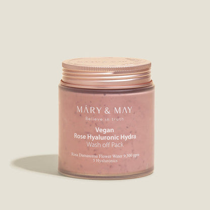 [MARY & MAY] Vegan Rose Hyaluronic Hydra Wash off Pack 300g