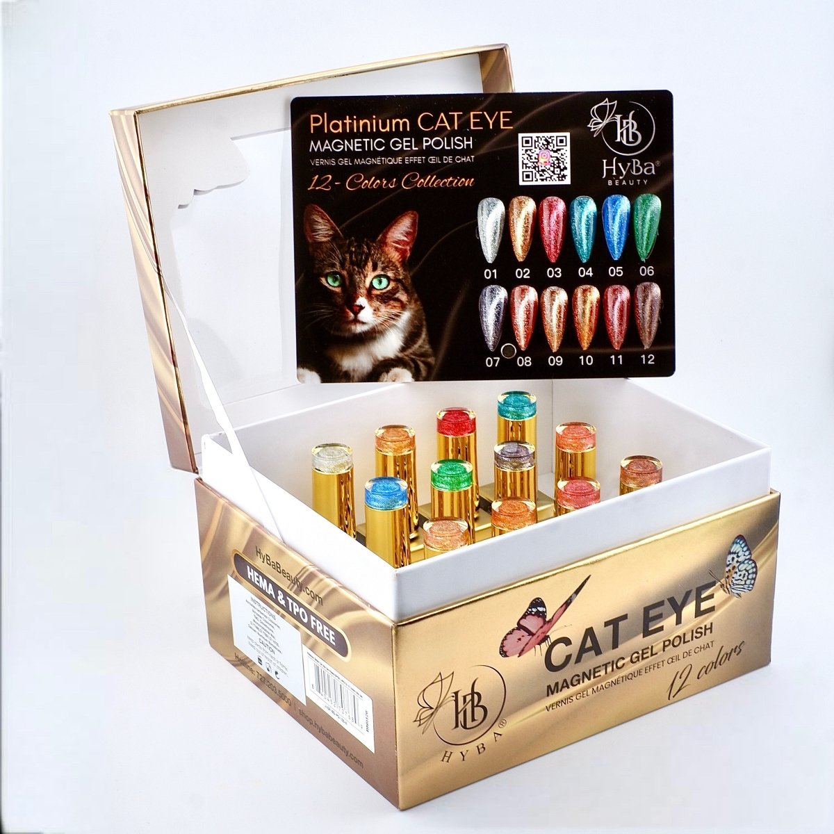 PLATINUM Cat-Eye Gel Polish 12 Colors - Box Set or Single Pcs.