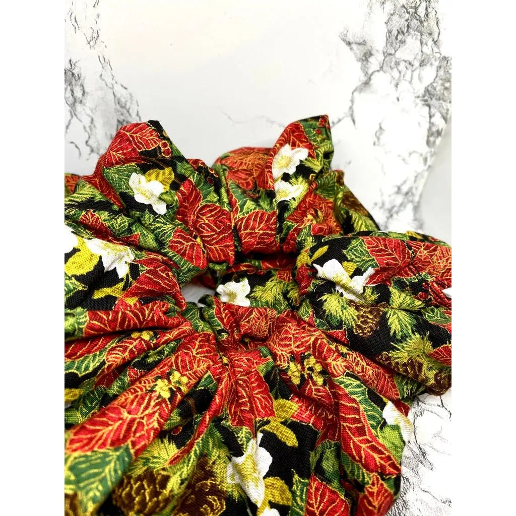 Poinsettia Flower Christmas Scrunch