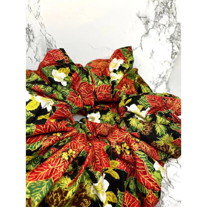 Poinsettia Flower Christmas Scrunch