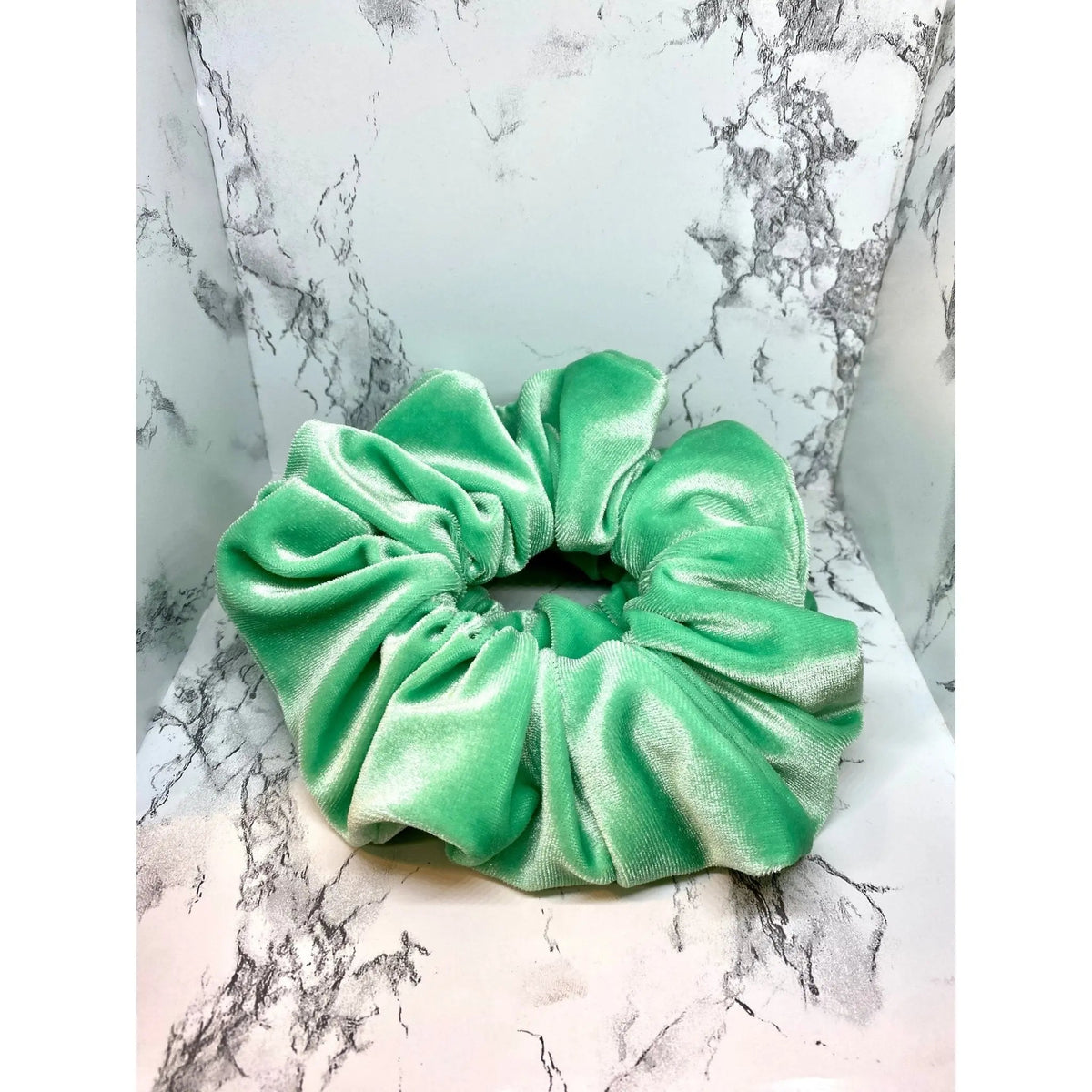 Mint Green Velvet Scrunchie
