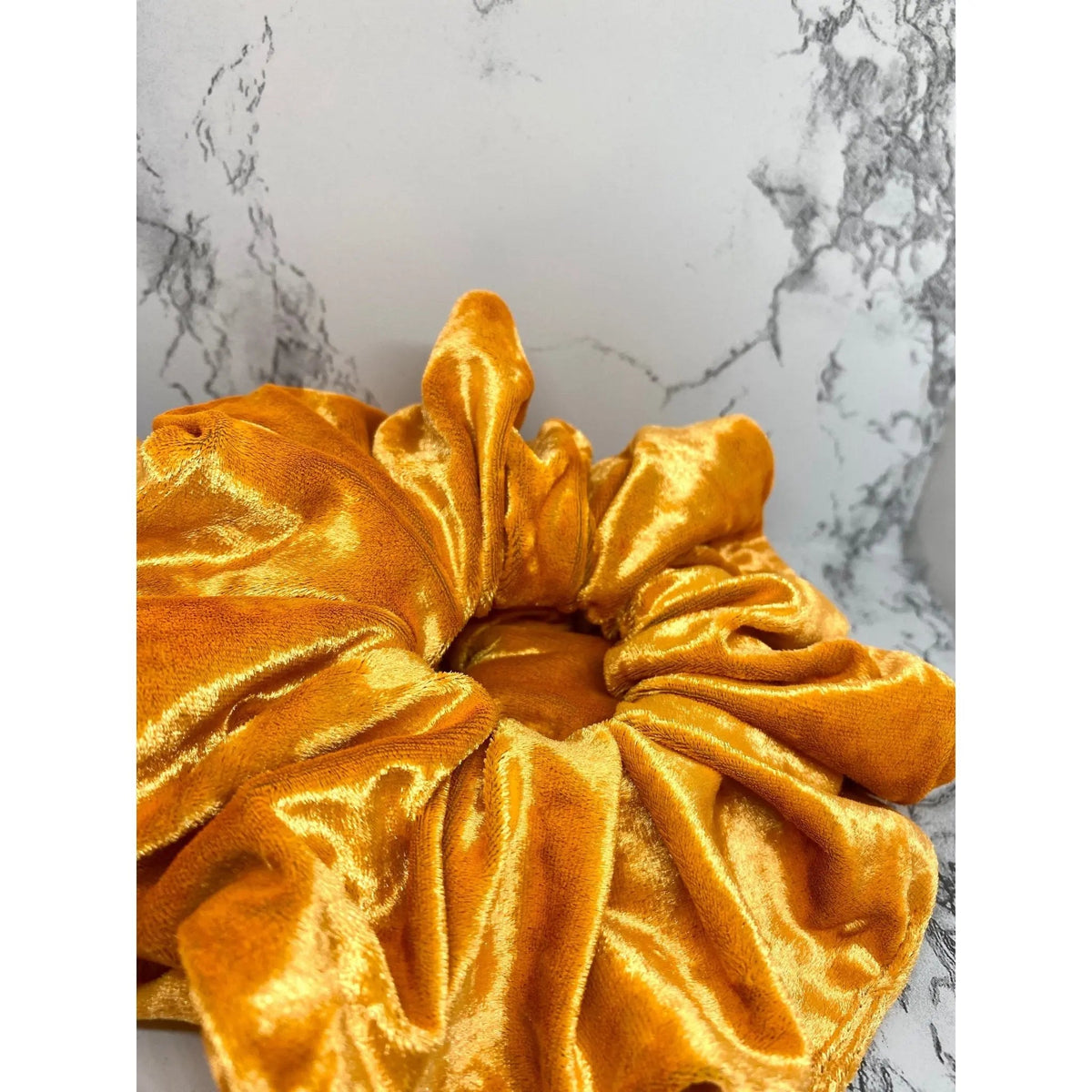 Orange Crushed Velvet Scrunchie